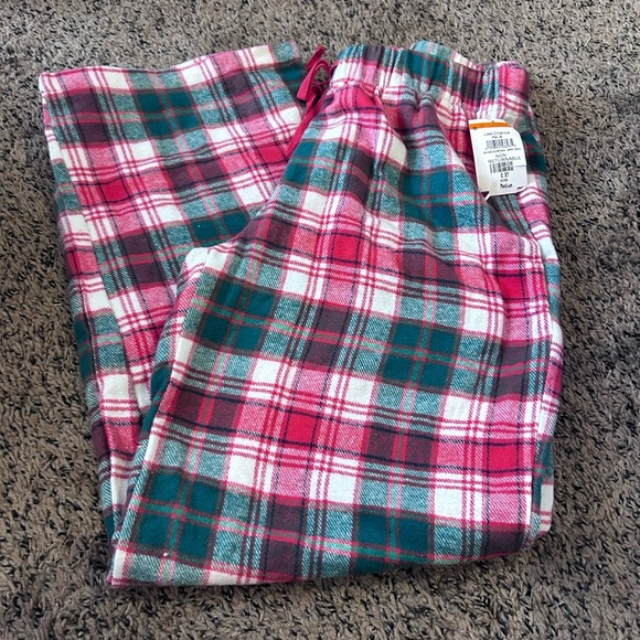 New NORDSTROM ~ Green Botanical Grady Plaid Flannel Pajama Pants Size M - Picture 2 of 5